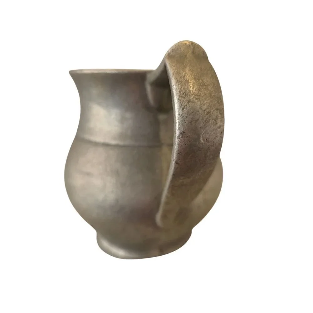 Vintage Pewter Pitcher Jug 1960s Rustic Tavern Style
